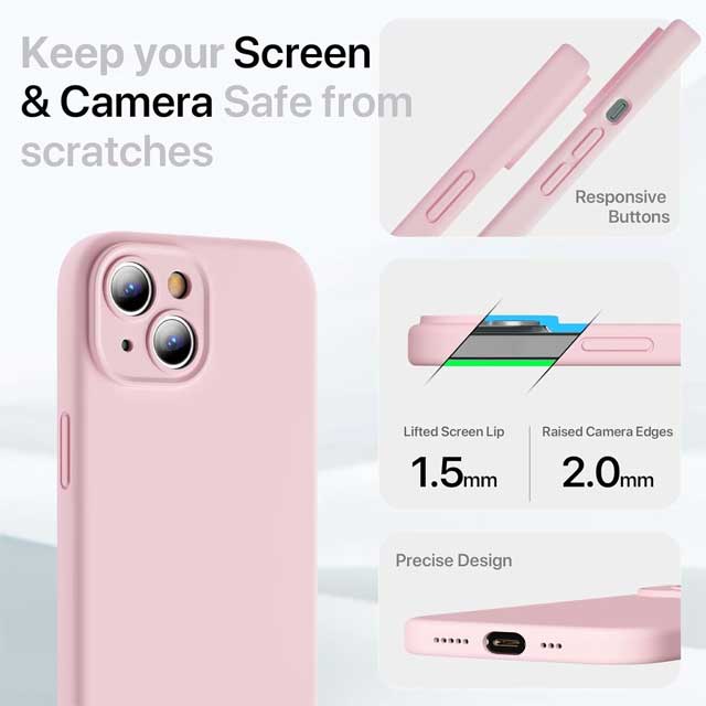 GOODVISH iPhone Silicone Case – Upgraded for Enhanced Camera Protection with 2 Free Screen Protectors &amp; Soft Anti-Scratch Microfiber Lining