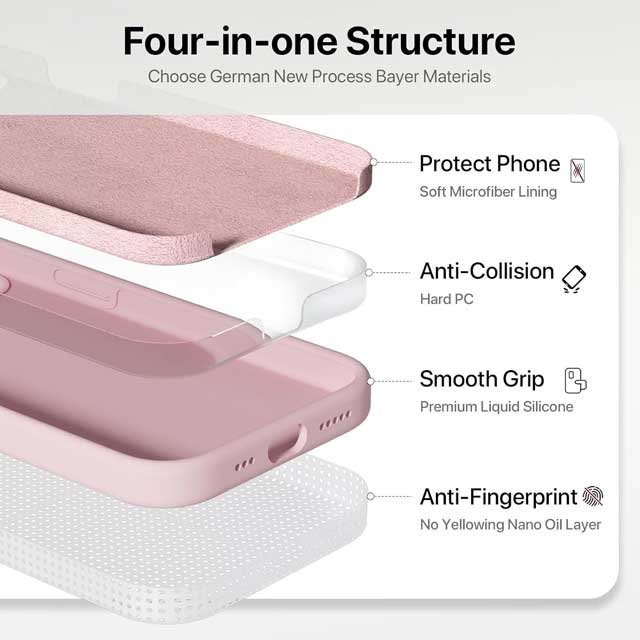 GOODVISH iPhone Silicone Case – Upgraded for Enhanced Camera Protection with 2 Free Screen Protectors &amp; Soft Anti-Scratch Microfiber Lining