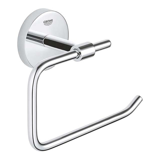 GROHE Start Cosmopolitan QuickFix Toilet Roll Holder – Chrome Finish, Concealed Mounting with QuickGlue A1 (Metal, Screws &amp; Dowels Included, 153 x 109mm, Without Cover, Model 41165000, 1 pc)