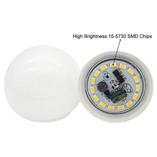 GRV LED E27 Bulb 7W Non-Dimmable – 60W Equivalent 15-5730 SMD, AC/DC 12V/24V Warm White Thermal Plastic Light, Pack of 1