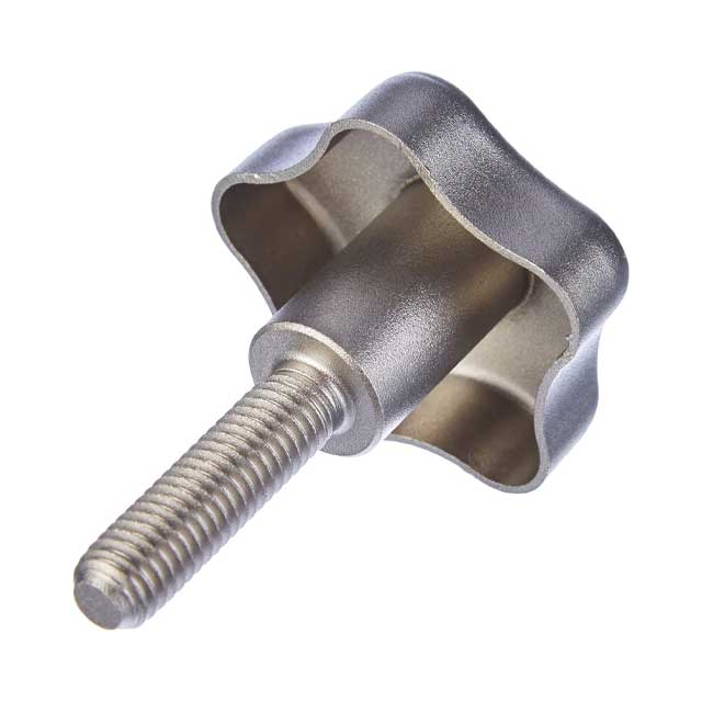 Ganter Normelemente Stainless Steel Star Grip Screw M8 – GN 5334-40-M8-30, Matte Blasted, 1 Piece