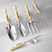 Garden Tool Set – Shovel, Rake & Spade with Wooden Handle for Potted Plants, Flowers & Outdoor Planting