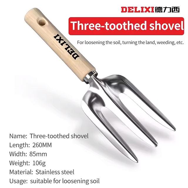 Garden Tool Set – Shovel, Rake & Spade with Wooden Handle for Potted Plants, Flowers & Outdoor Planting