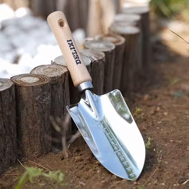 Garden Tool Set – Shovel, Rake & Spade with Wooden Handle for Potted Plants, Flowers & Outdoor Planting