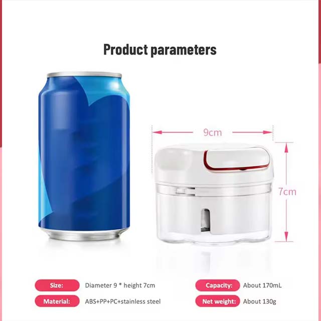 Mini Manual Food Chopper – Garlic, Vegetable & Meat Grinder for Nuts, Peppers & Onions