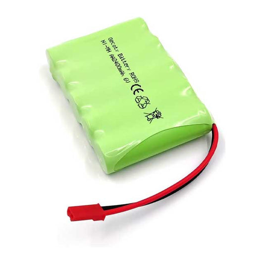 Gecoty® 6V 2400mAh Rechargeable NiMH AA Battery Pack with JST Plug Charging Cable – High Performance Power Solution