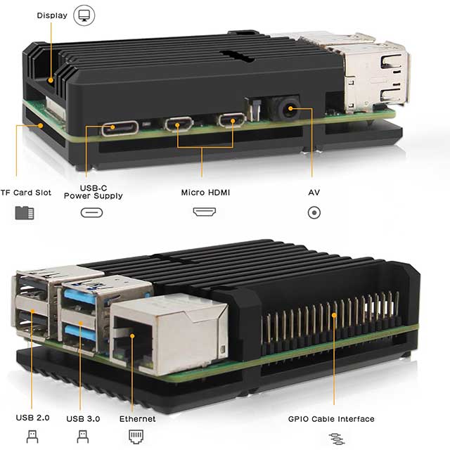 Geekworm Raspberry Pi 4 Armor Case