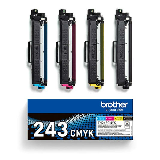 Genuine Brother TN-243 CMYK Toner Value Pack – High-Yield Print Cartridges for Optimal Brother Printer Performance
