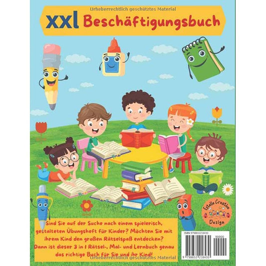 German Preschool Activity Book for Kids Ages 4+: Learn Letters &amp; Numbers, Swing Exercises, Paint by Numbers &amp; Puzzles for Boys &amp; Girls (German Edition)