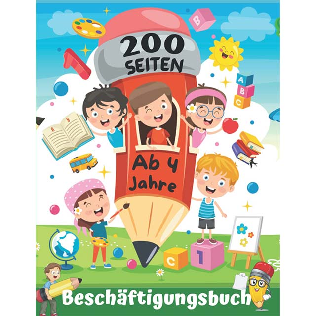 German Preschool Activity Book for Kids Ages 4+: Learn Letters &amp; Numbers, Swing Exercises, Paint by Numbers &amp; Puzzles for Boys &amp; Girls (German Edition)