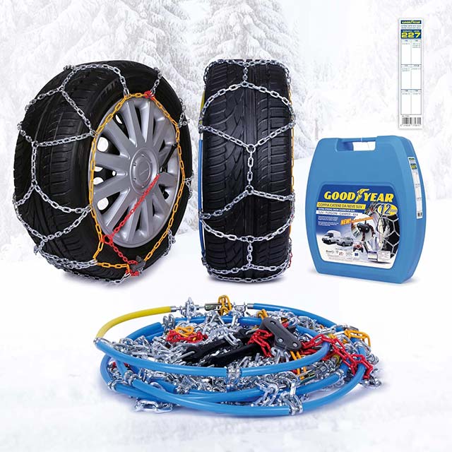 Goodyear 12mm Heavy-Duty Snow Chains for SUVs, Vans, Campers &amp; 4x4s – Ultimate Winter Traction &amp; Safety Chains
