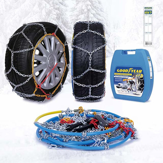 Goodyear 12mm Heavy-Duty Snow Chains for SUVs, Vans, Campers &amp; 4x4s – Ultimate Winter Traction &amp; Safety Chains