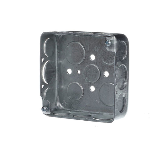Gray Square Plenum Box – Drawn Design, 2-1/8" Deep with 11½" &amp; 5¾" Knockouts for HVAC/Electrical Applications