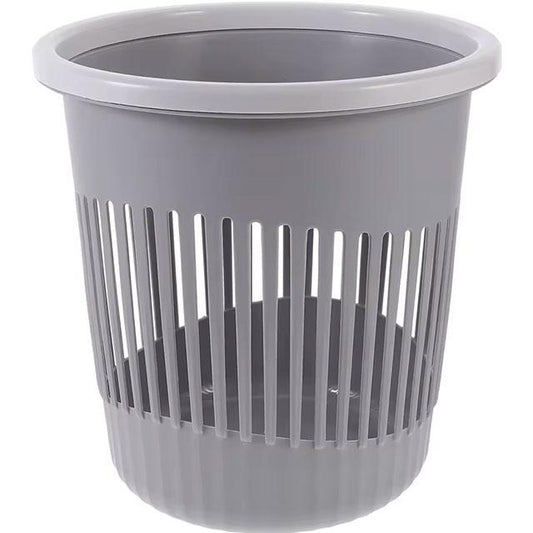 Grey Plastic Trash Can – Simple Household Garbage Container for Bathroom & Living Room