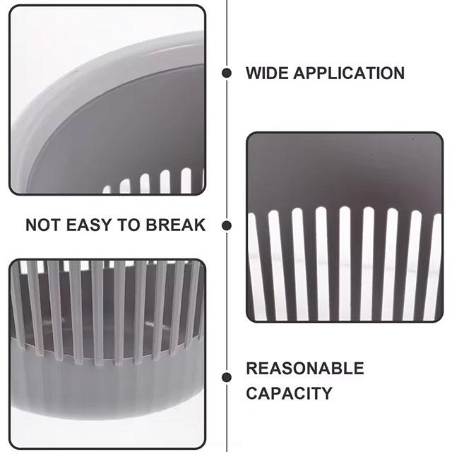 Grey Plastic Trash Can – Simple Household Garbage Container for Bathroom & Living Room