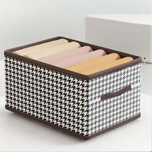 Foldable Clothes Storage Basket – 40×28×20cm Thousand Bird Grid Organizer for Home & Closet