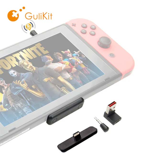 Gulikit Route Air PRO Wireless Bluetooth Audio USB Adapter with Built-In MIC for Nintendo Switch – Black