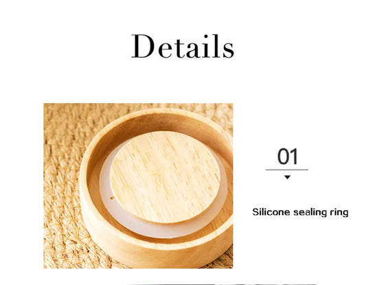 Pot en porcelaine avec couvercle en bois