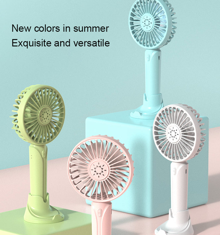 Portable Rechargeable Mini Fan with Phone Stand – USB Charging Pocket Air Cooler for Travel, Office & Outdoor Use