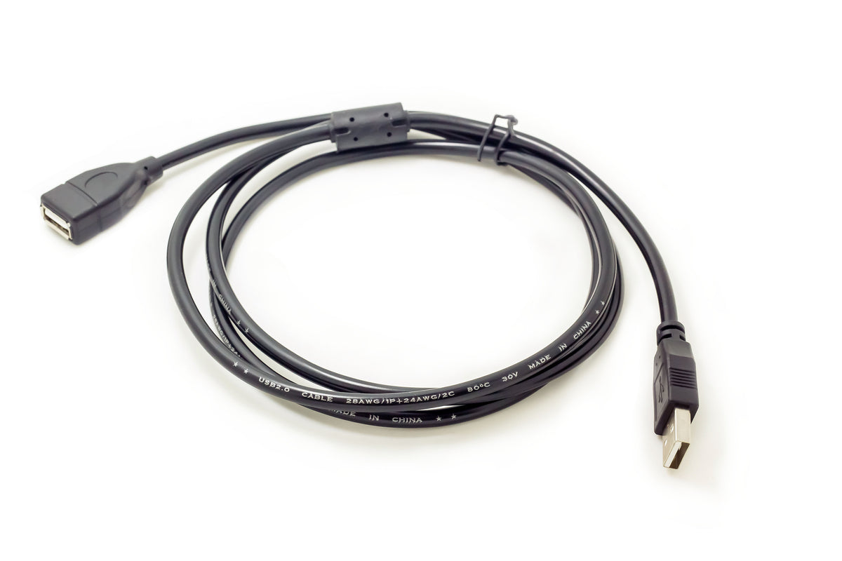 1.5M USB 2.0 Extension Cable – USB-A Male to USB-A Female Black Extender Lead for PC, Printer & Accessories