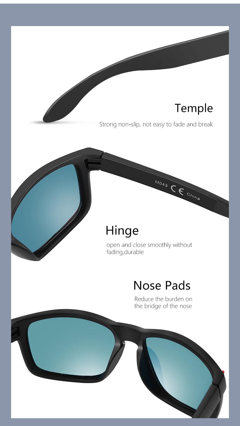 Monture de lunettes polarisées carrée classique pour hommes (620015S) 