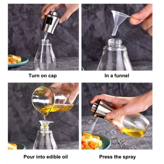 200ml Glass Olive Oil Sprayer Bottle – Refillable Cooking Oil Mister for Kitchen, BBQ & Air Fryer