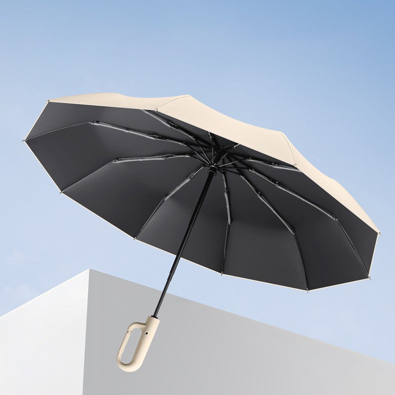 Extra Large Reinforced Wind-resistant Rain-resistant Dual-purpose UV-resistant Fully Automatic Ring-buckle Umbrella