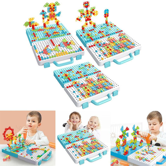 Jeu de construction pour enfants avec perceuse et tournevis (ensemble éducatif)