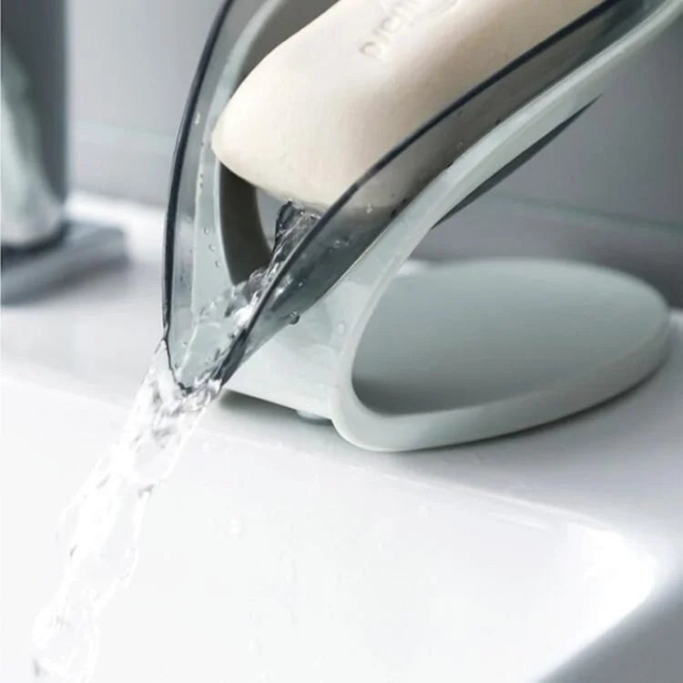 Leaf Shape Soap Holder with Drainage – Self-Draining Soap Dish for Bathroom & Kitchen Sink
