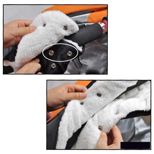 HEMOTON 2-Pcs Stroller Glove – Oxford Cloth Windproof Pram Hand Muff &amp; Comfortable Pram Warmer Glove for Baby Strollers