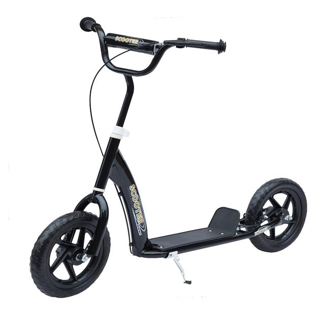 HOMCOM Kids Scooter – 12-inch EVA Tyres, Rear Brake &amp; Big Wheels for Safe Riding (Ages 5-12)