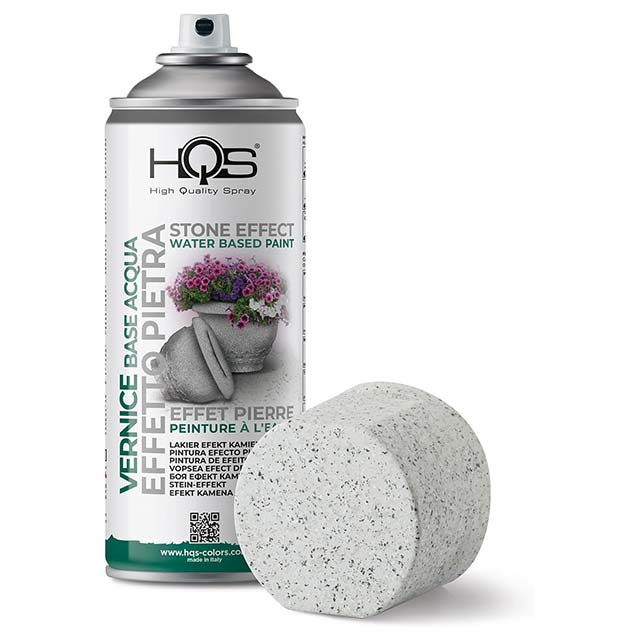 HQS Stone Effect Paint Spray 400 ml – Premium Light Grey Stone Finish for Walls &amp; Facades