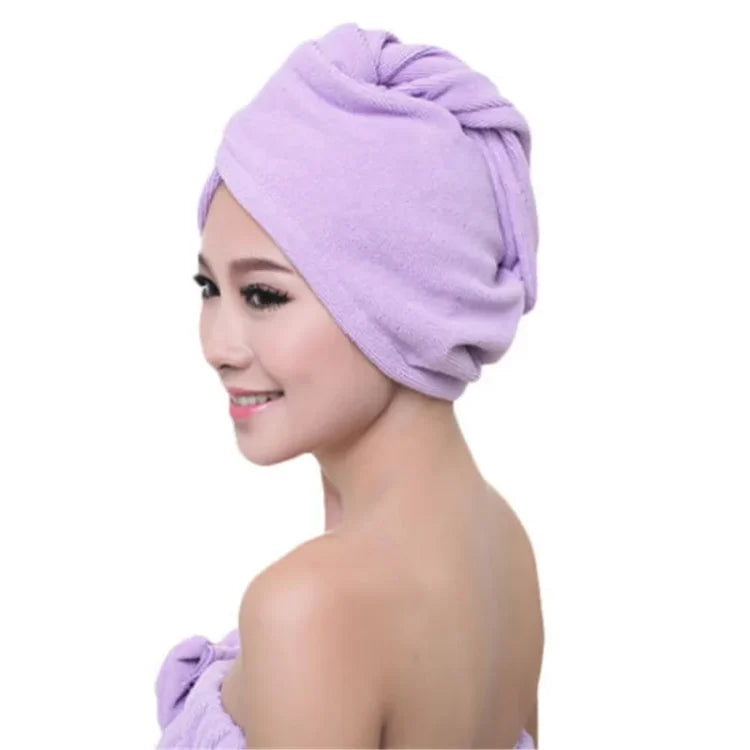 Microfiber Hair Drying Towel Wrap – Quick Dry Turban Head Towel for Women & Men