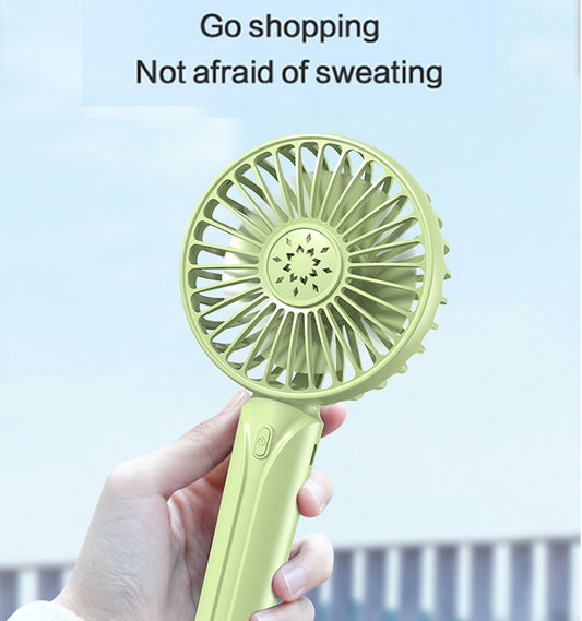 Portable Rechargeable Mini Fan with Phone Stand – USB Charging Pocket Air Cooler for Travel, Office & Outdoor Use