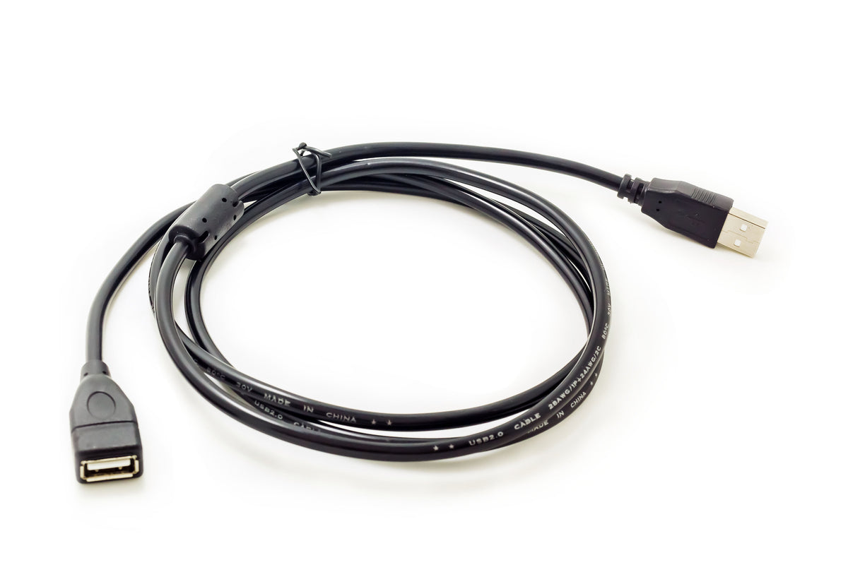 1.5M USB 2.0 Extension Cable – USB-A Male to USB-A Female Black Extender Lead for PC, Printer & Accessories