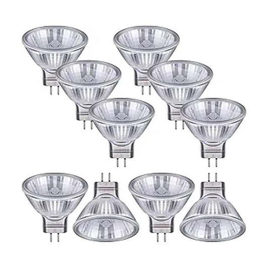 Mudder 10-Pack MR11 12V Halogen Spotlight Bulbs – GU4 Bi-Pin Base, 2700K Warm White, Dimmable Precision Reflector