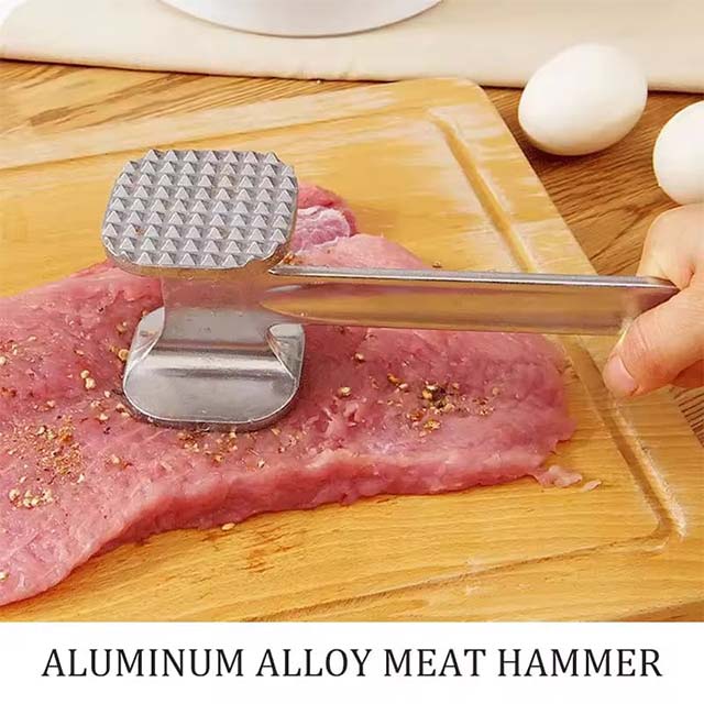 Aluminum Alloy Meat Tenderizer Hammer – Dual-Sided Tool for Tenderizing Steak, Pork & More