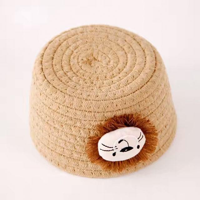 Hand-Woven Cotton Rope Storage Basket – 16x9CM Cartoon Animal Organizer for Kids' Toys & Sundries