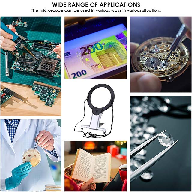 eSynic 2-in-1 Hands-Free Magnifying Glass with Dual LED Lights – Giant Magnifier for Books, Maps &amp; Newspapers