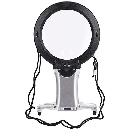 eSynic 2-in-1 Hands-Free Magnifying Glass with Dual LED Lights – Giant Magnifier for Books, Maps &amp; Newspapers