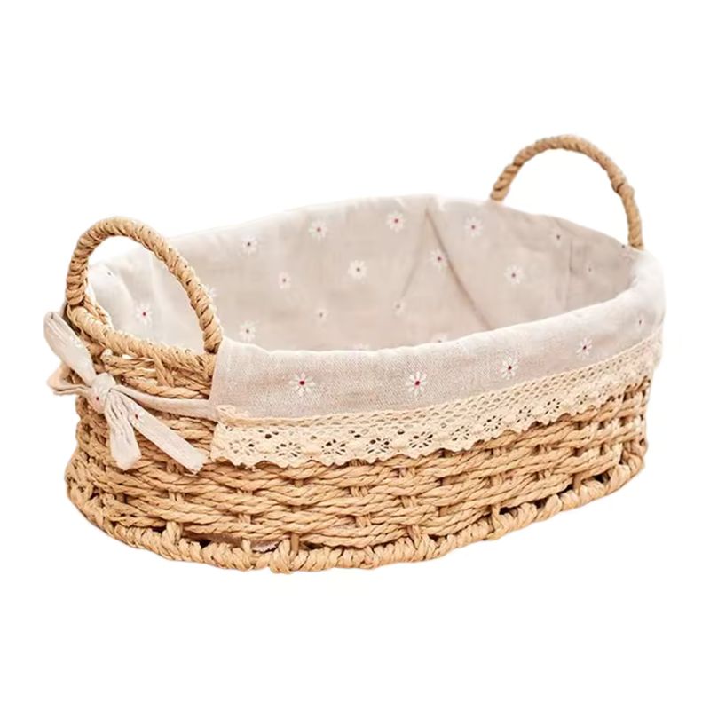 Paniers de Rangement Tissés à la Main avec Poignées – Organisateur de Cuisine Rustique pour Fruits & Légumes – Boîte de Rangement Polyvalente pour Bureau & Salle de Bain