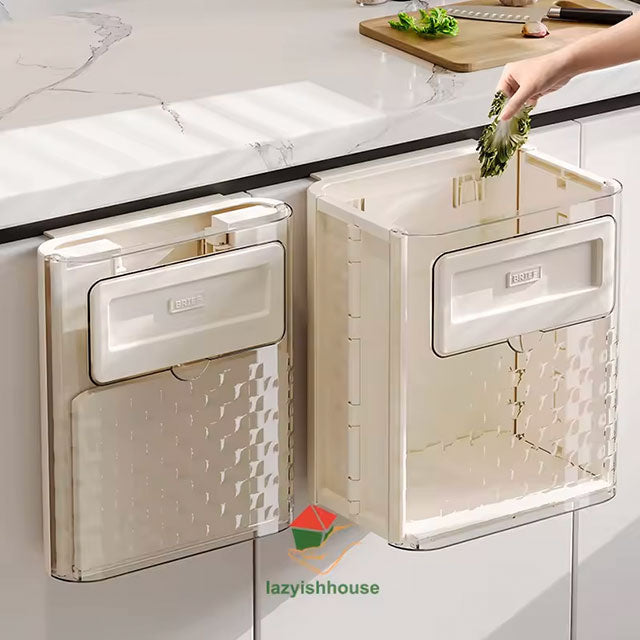 Hanging Trash Can with Lid – Large Capacity Wall-Mounted Garbage Bin for Kitchen, Cabinet Door & Bathroom | Recycling Dustbin