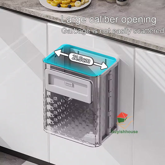 Hanging Trash Can with Lid – Large Capacity Wall-Mounted Garbage Bin for Kitchen, Cabinet Door & Bathroom | Recycling Dustbin