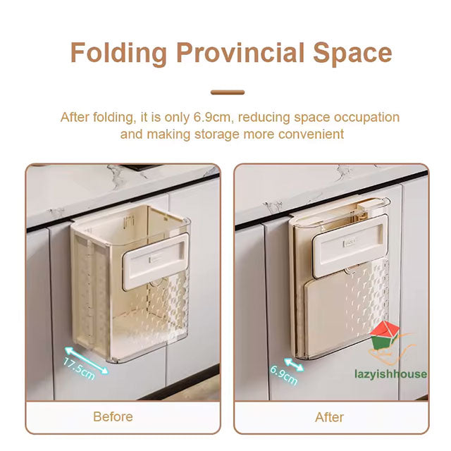 Hanging Trash Can with Lid – Large Capacity Wall-Mounted Garbage Bin for Kitchen, Cabinet Door & Bathroom | Recycling Dustbin