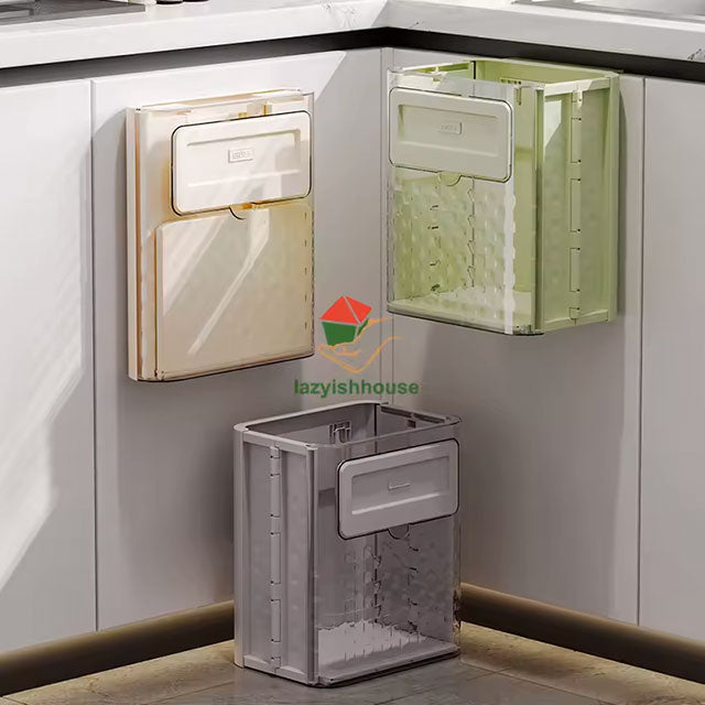 Hanging Trash Can with Lid – Large Capacity Wall-Mounted Garbage Bin for Kitchen, Cabinet Door & Bathroom | Recycling Dustbin