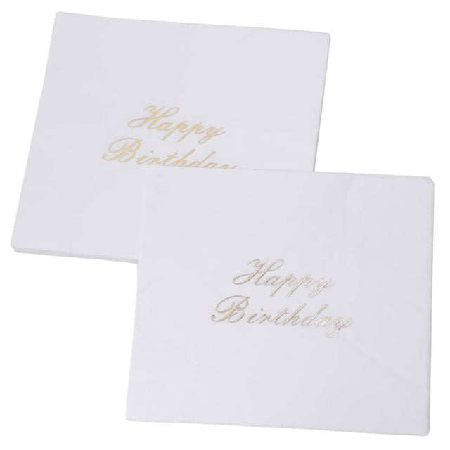 Happy Birthday Party Pack – Premium Decorative Paper Napkins for Weddings, Dinners &amp; Baby Showers