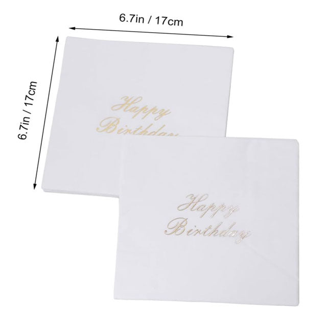Happy Birthday Party Pack – Premium Decorative Paper Napkins for Weddings, Dinners &amp; Baby Showers