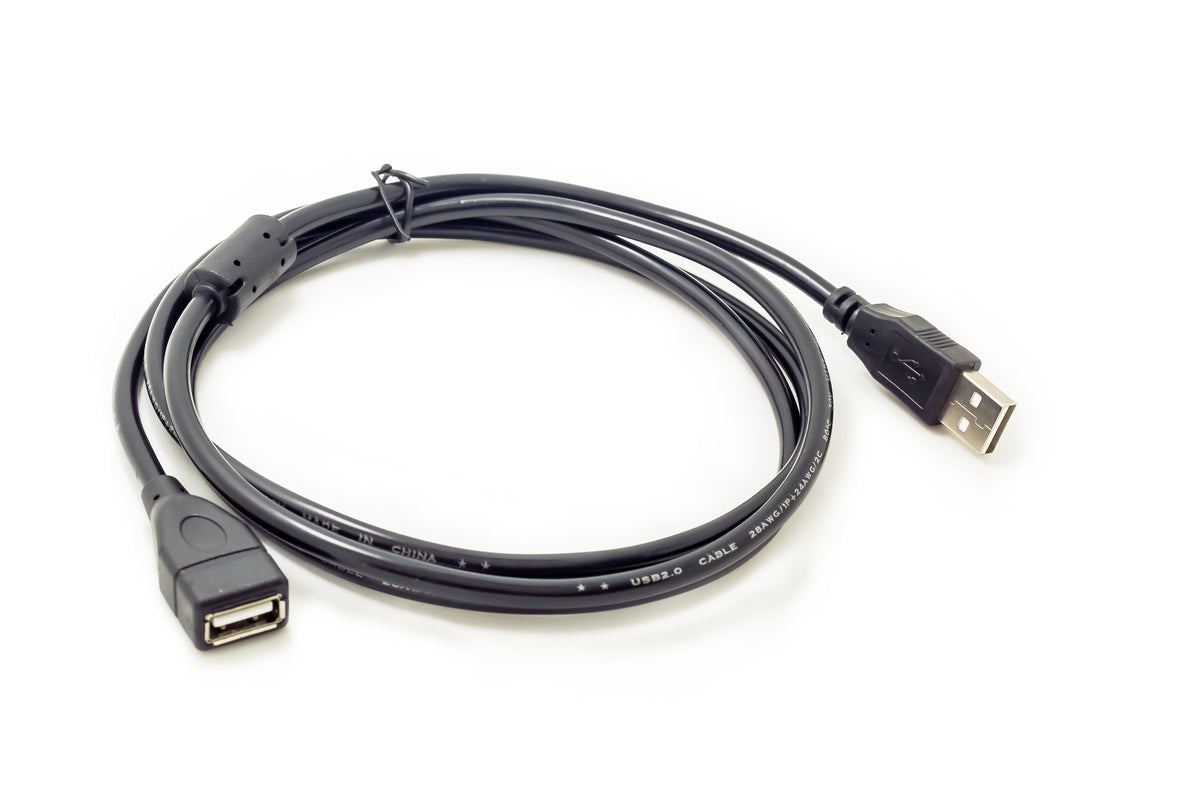 1.5M USB 2.0 Extension Cable – USB-A Male to USB-A Female Black Extender Lead for PC, Printer & Accessories