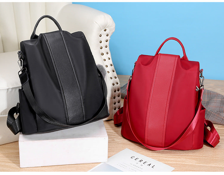 Sac à dos multifonction en cuir imperméable et antivol pour femme, grande capacité (EGB134)