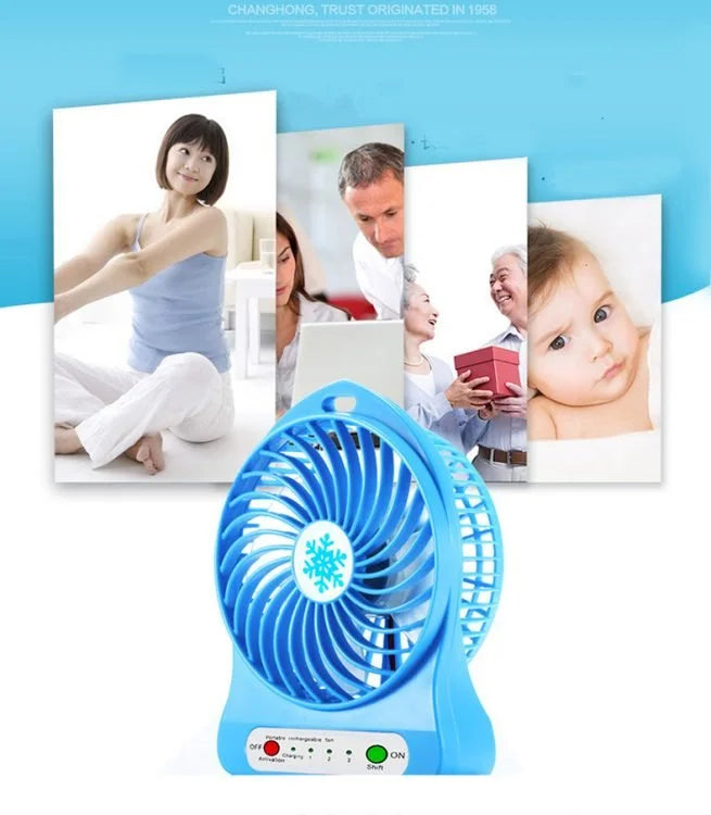 Rechargeable Mini USB Desk Fan – Portable Cooling Fan with Lanyard for Home, Office & Travel